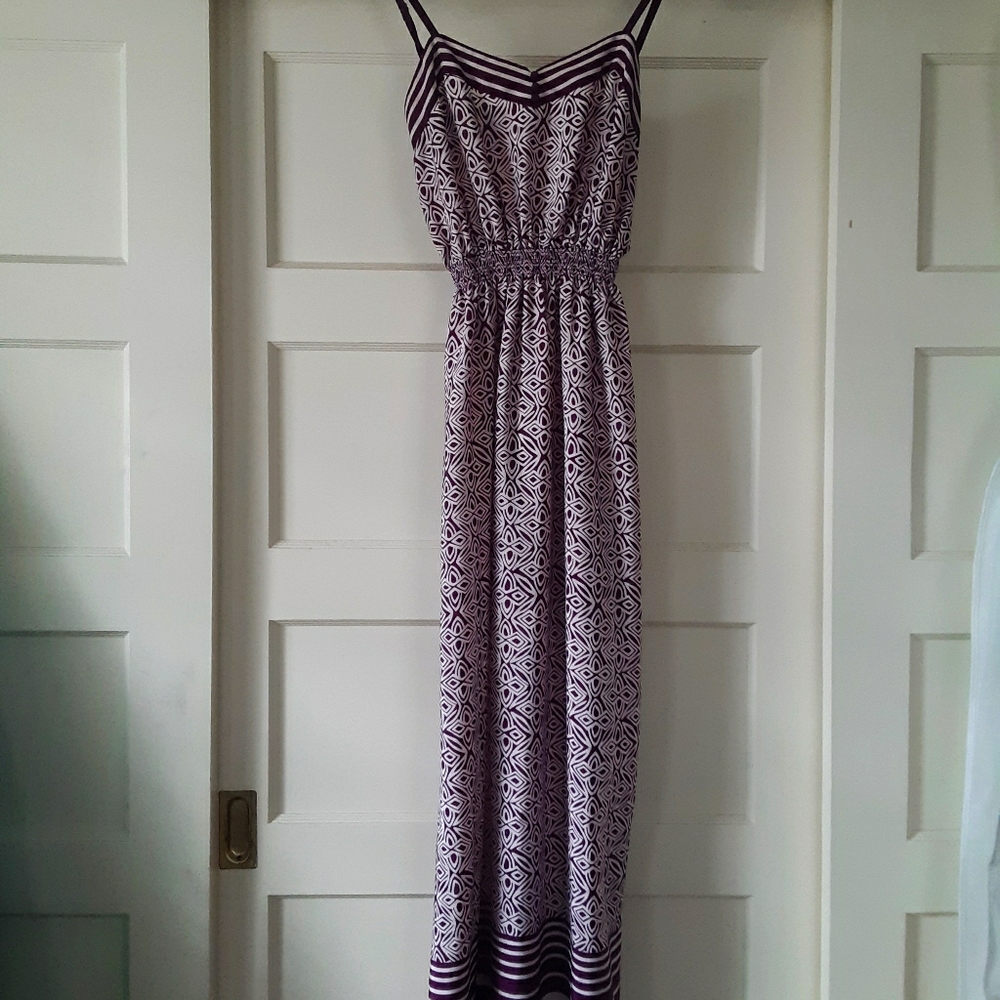 Ann talyor Loft purple patterned dress
